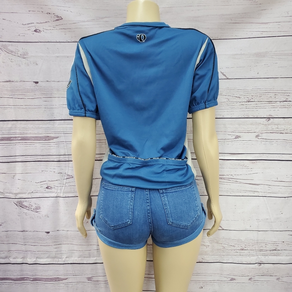 pearl izumi medium blue zip up sports shirt - Picture 6 of 7